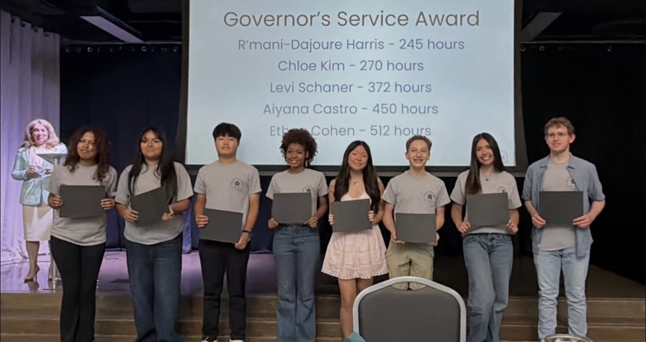 Aiyana Castro receiving the Governor's Service Award for 450 hours