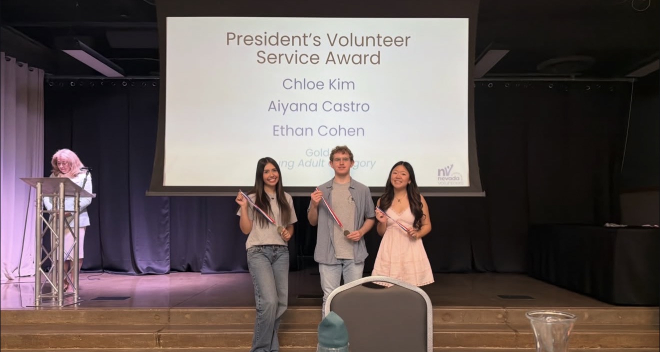 Aiyana Castro receiving the President's Volunteer Service Award Gold